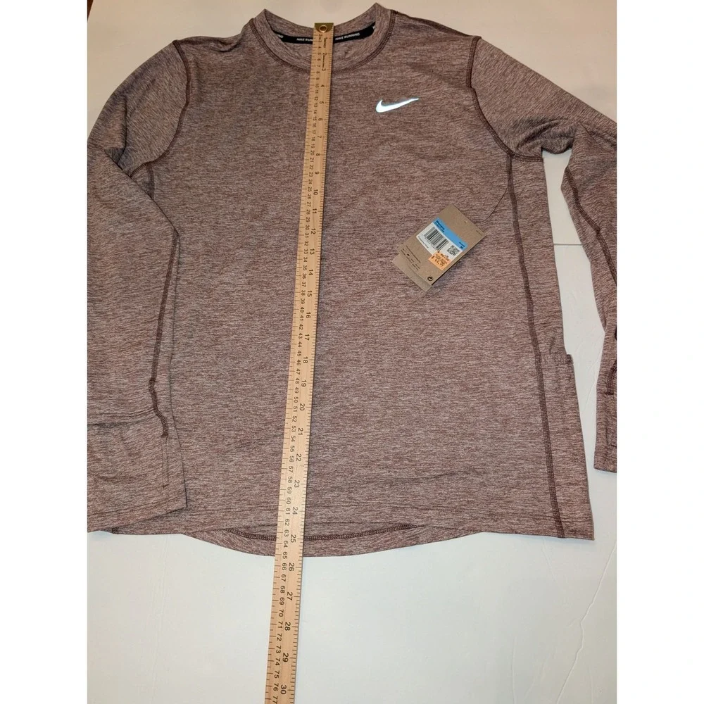 Nike Running Top Women's Medium Mauve Pacer Crew Heather CU3277-208 NWT
